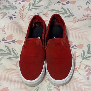 Vans womens 8.5 Bold Red Slip-On Loafers